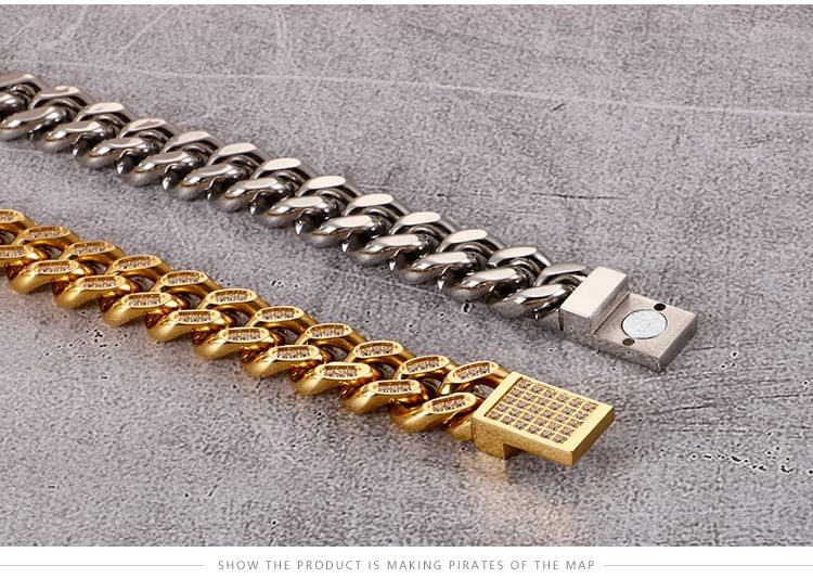 Rhinestone Chunky Chain Bracelet
