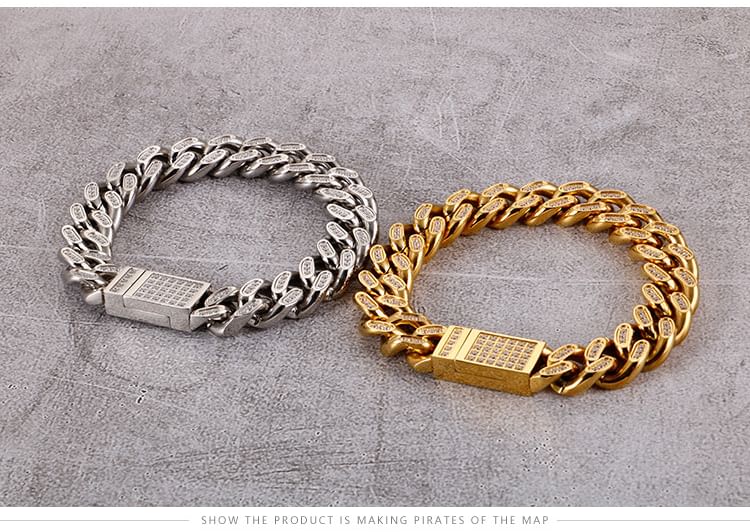 Rhinestone Chunky Chain Bracelet