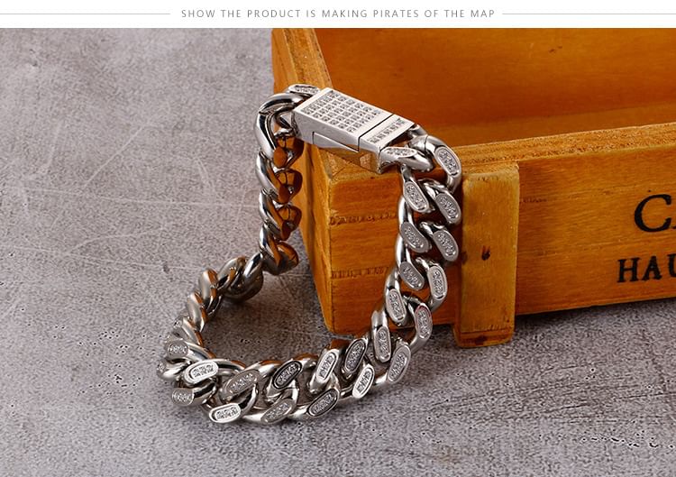 Rhinestone Chunky Chain Bracelet