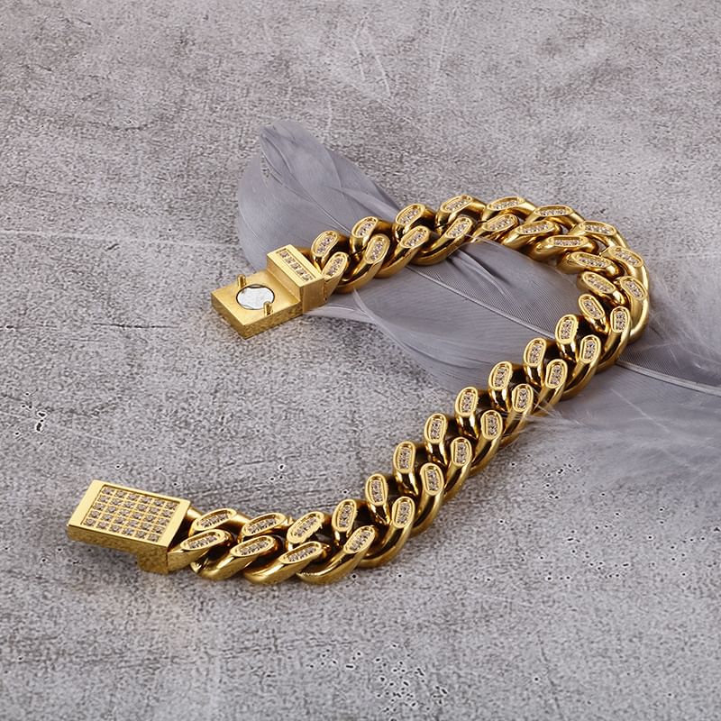 Rhinestone Chunky Chain Bracelet