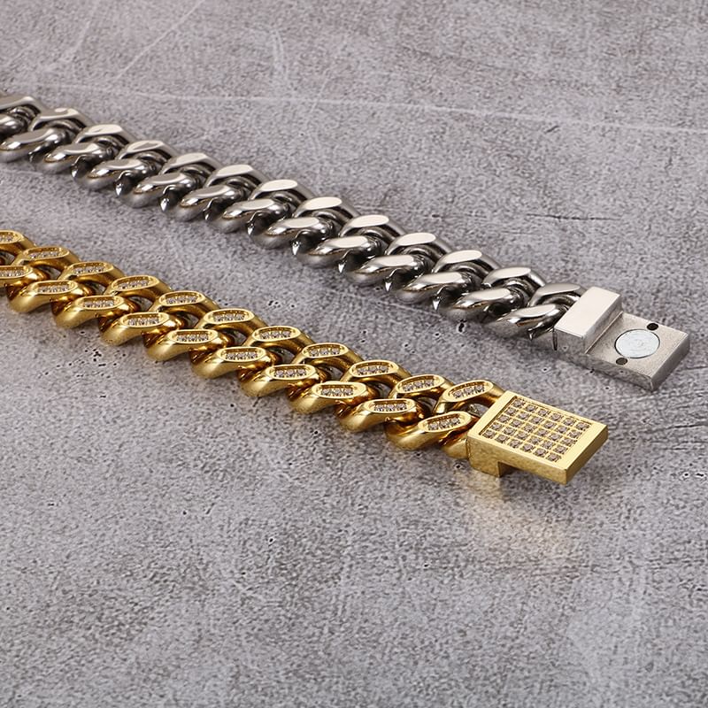 Rhinestone Chunky Chain Bracelet