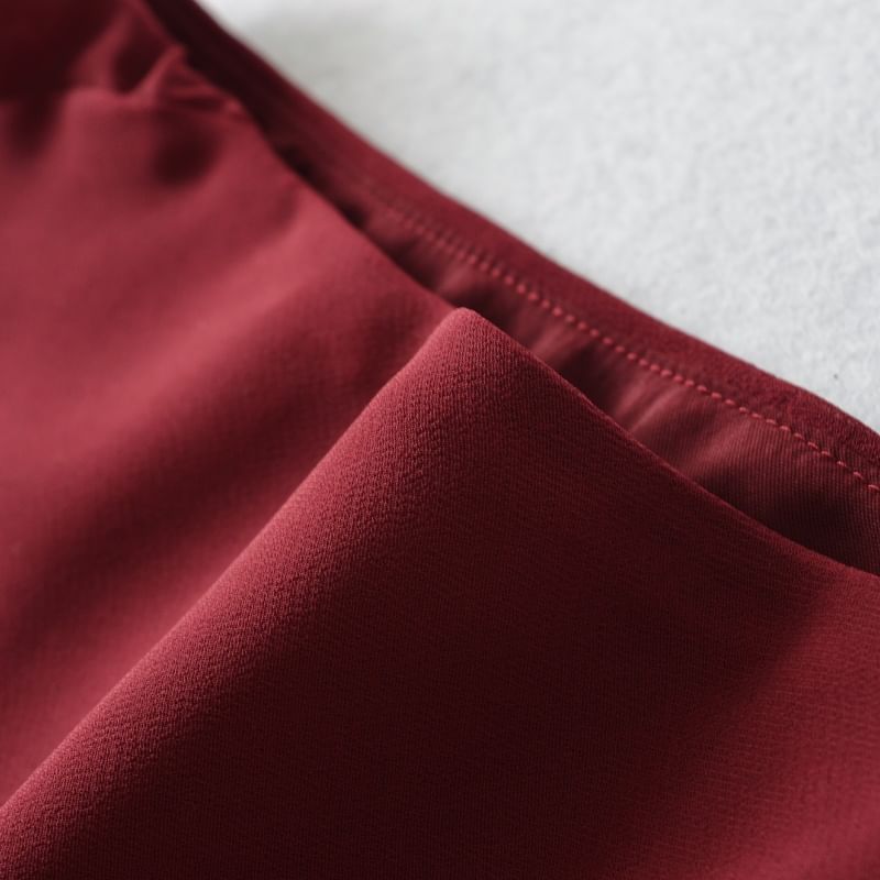 High Rise Plain Midi A-Line Skirt