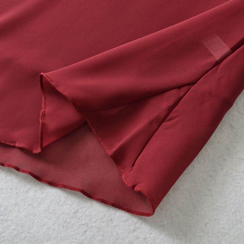 High Rise Plain Midi A-Line Skirt