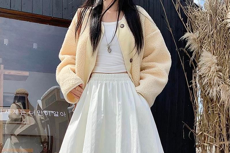 Elastic Waist Tiered Midi A-Line Skirt