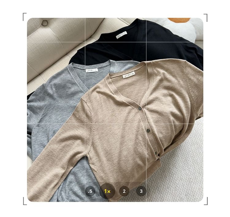 V-Neck Plain Cardigan
