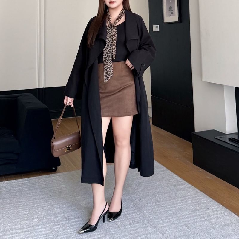 High Waist Faux Leather Mini Skirt