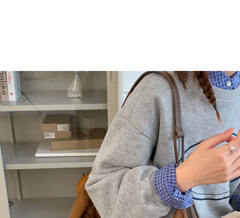 Faux Suede Plain Shoulder Bag