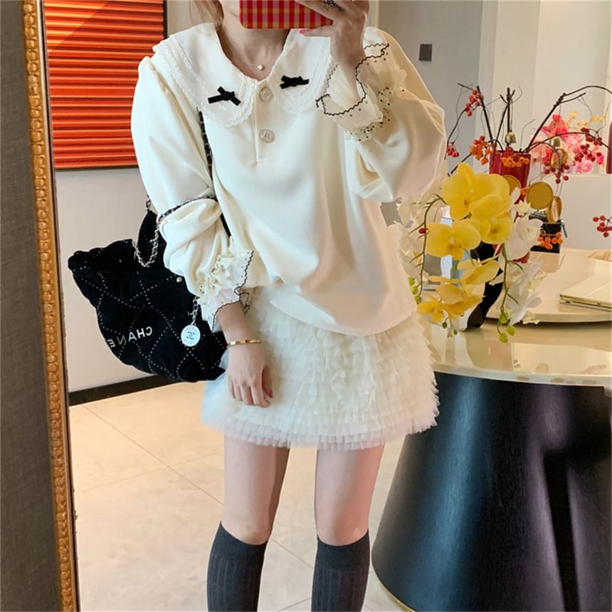 Elastic Waist Plain Sheer Mini Skirt