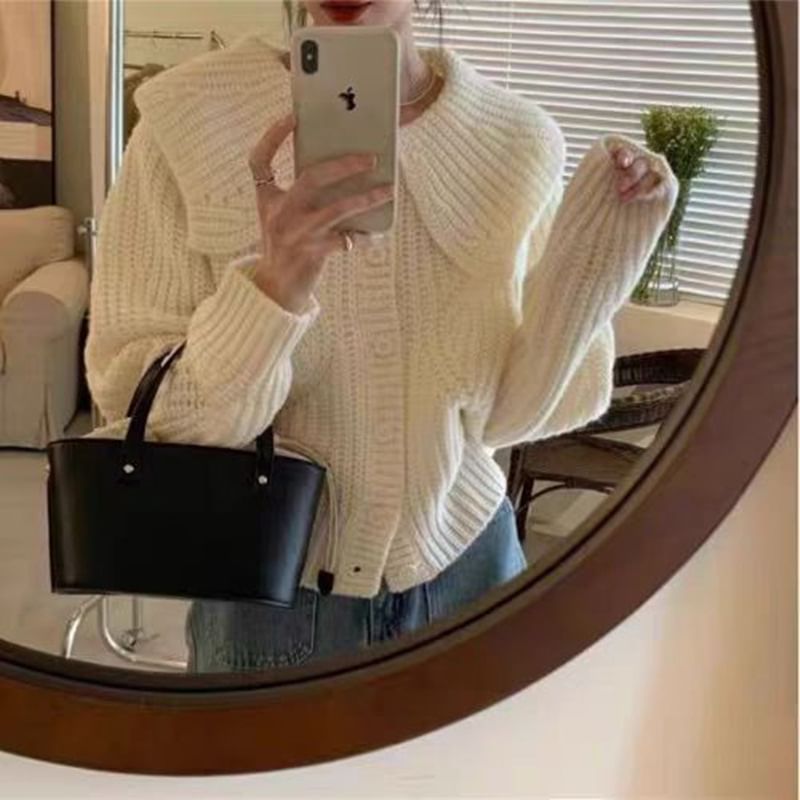 Collared Plain Button Up Cardigan