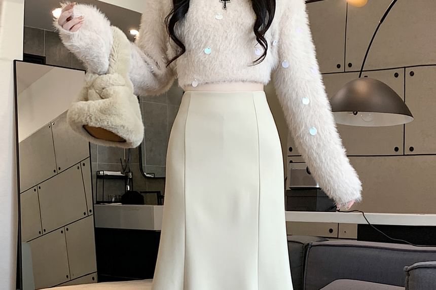 High Waist Midi Mermaid Skirt