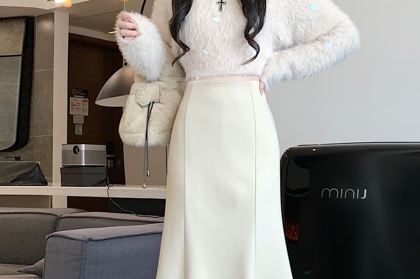High Waist Midi Mermaid Skirt
