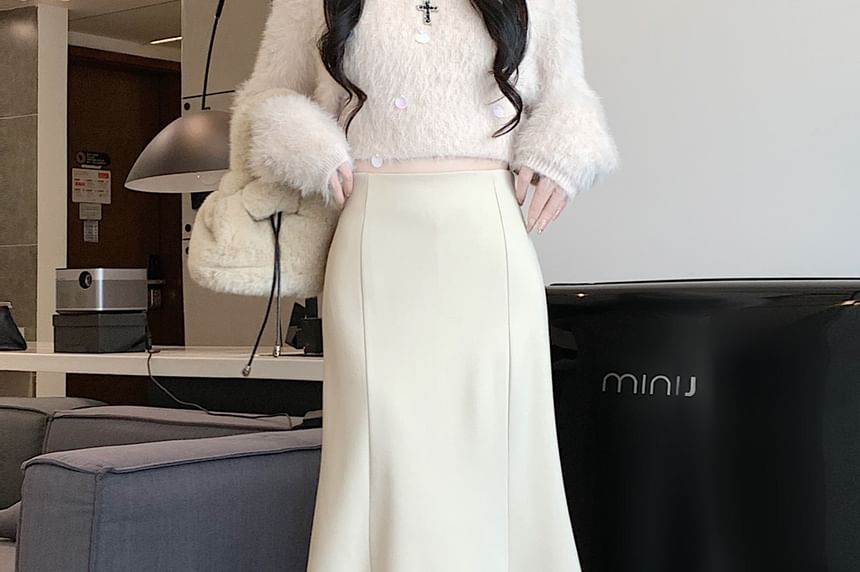 High Waist Midi Mermaid Skirt