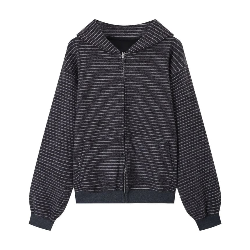 Striped Zip-Up Hoodie
