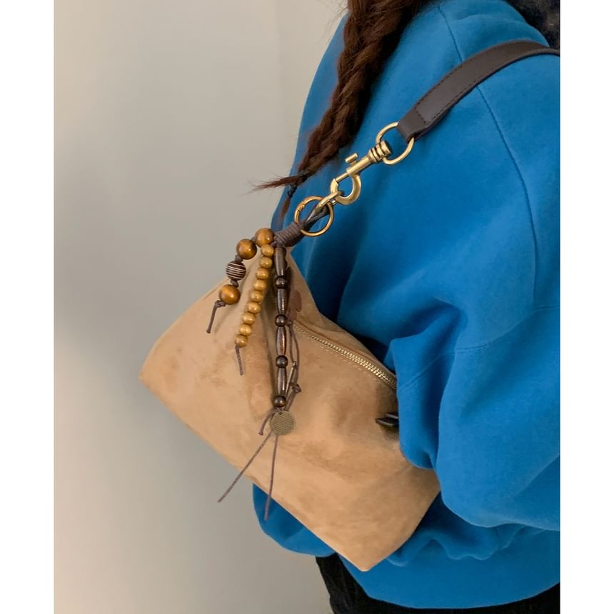 Faux Leather Plain Zip Shoulder Bag