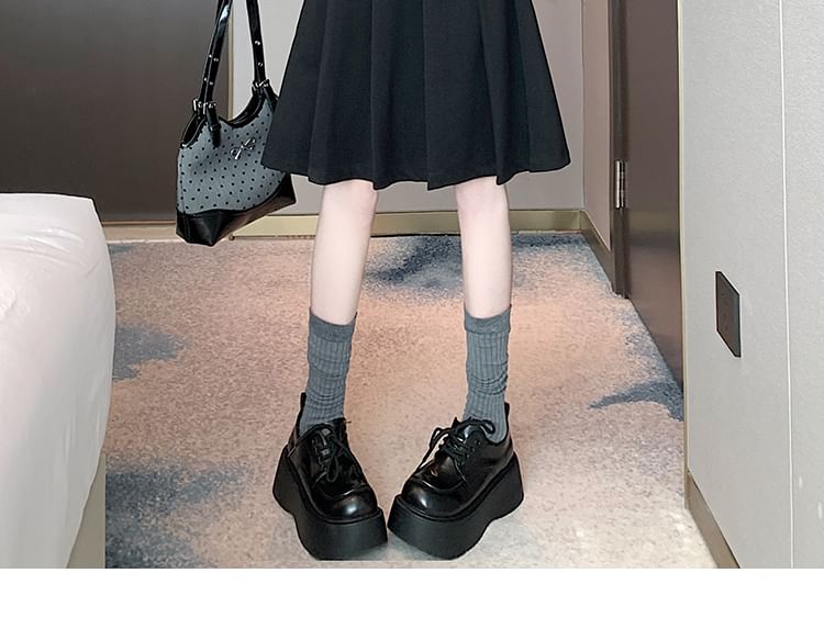 High Rise Plain Mini Pleated Skirt