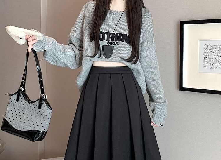 High Rise Plain Mini Pleated Skirt