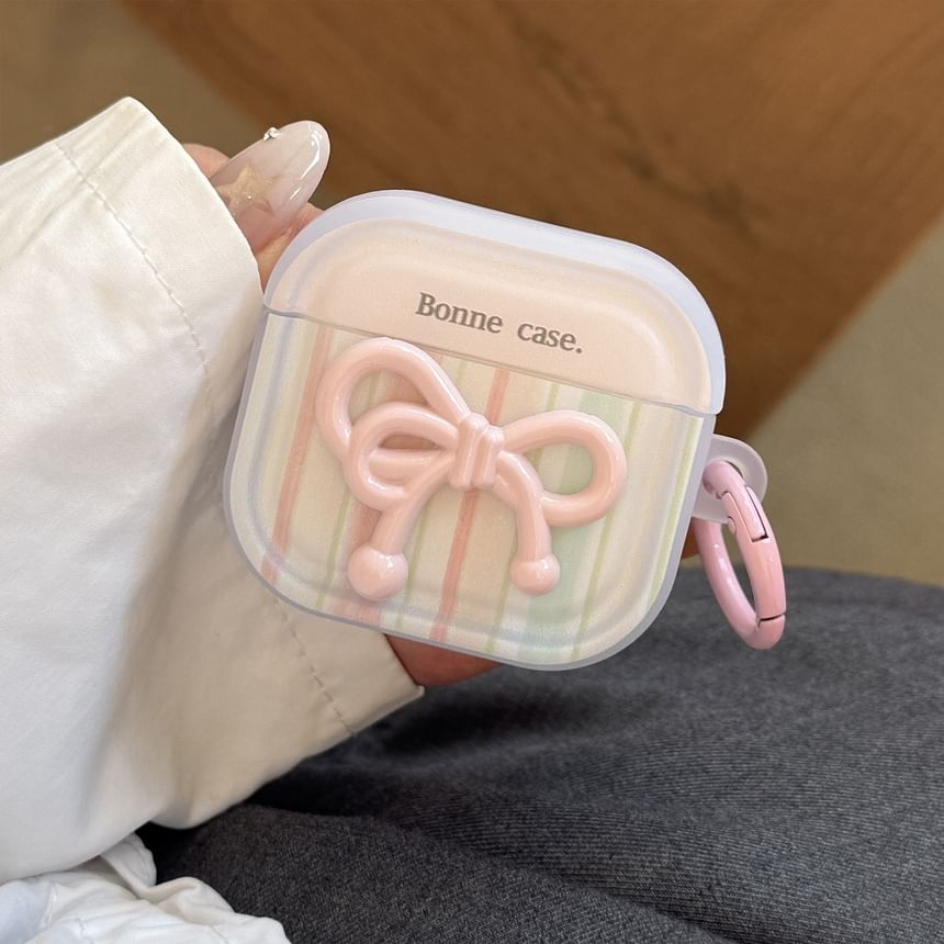 Bow Striped Apple AirPods / Pro Earphone Case Skin