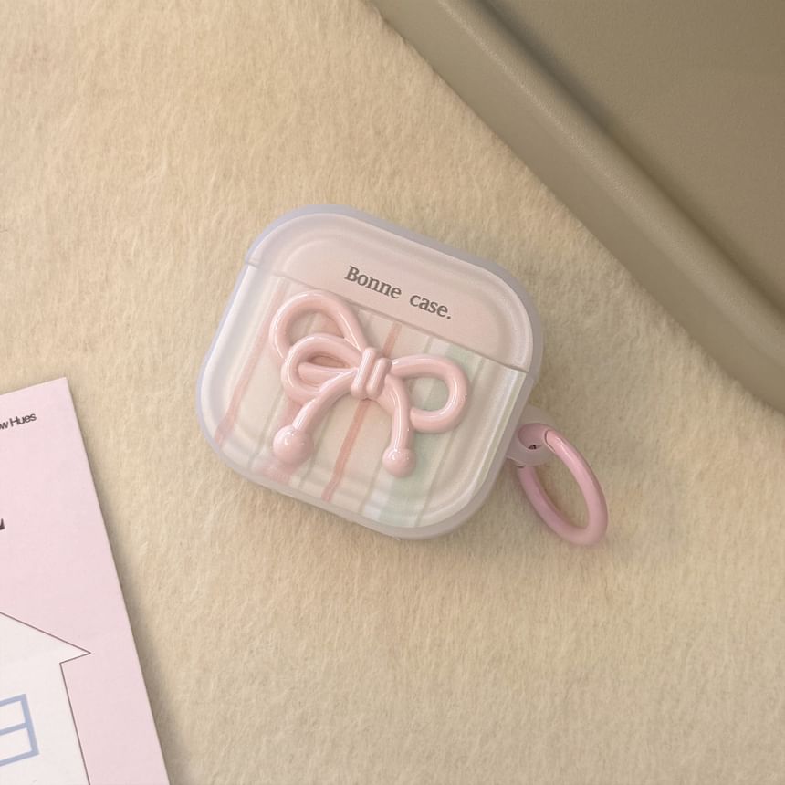 Bow Striped Apple AirPods / Pro Earphone Case Skin