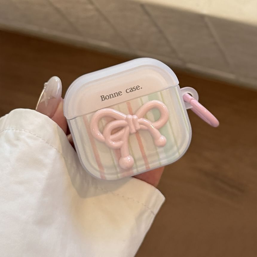 Bow Striped Apple AirPods / Pro Earphone Case Skin