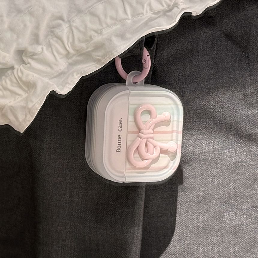 Bow Striped Apple AirPods / Pro Earphone Case Skin