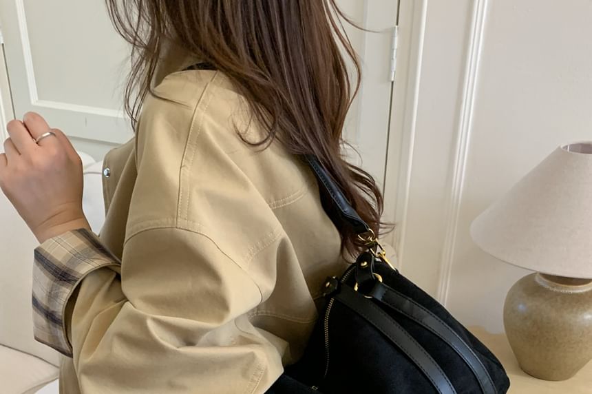 Faux Leather Plain Shoulder Bag (Various Designs)