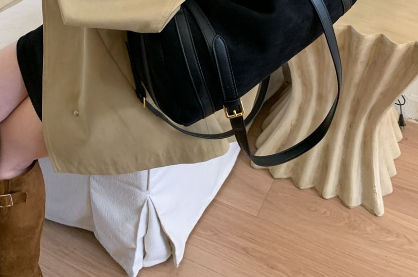Faux Leather Plain Shoulder Bag (Various Designs)