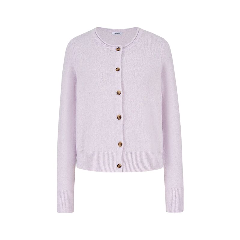 Button-Up Plain Cardigan