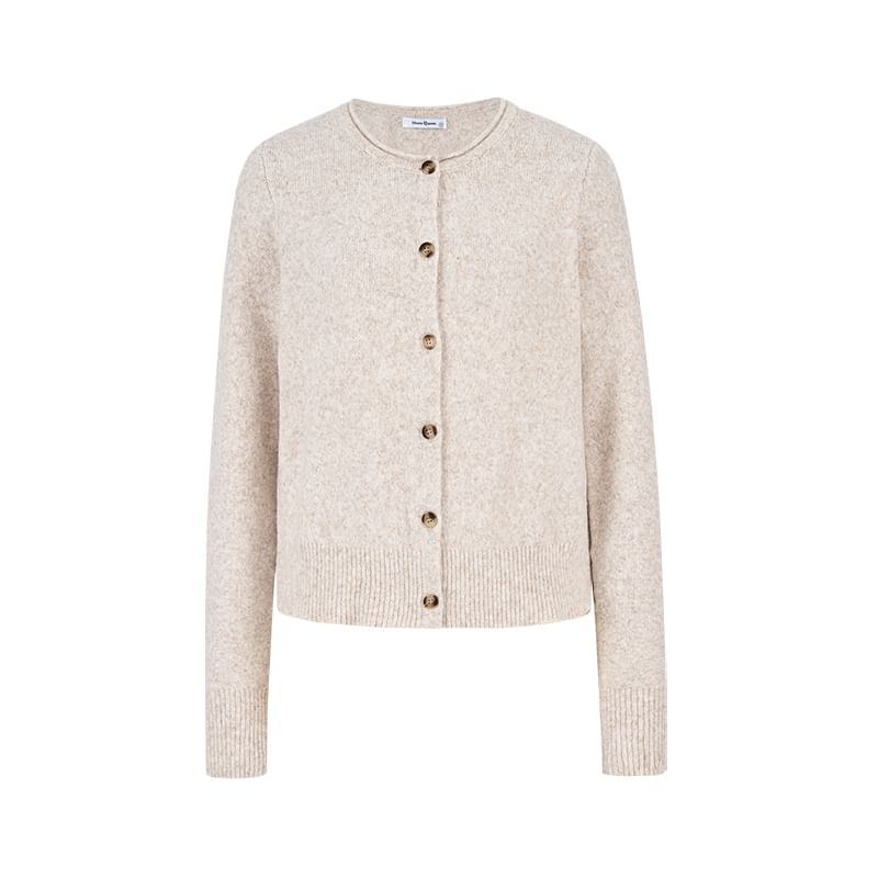 Button-Up Plain Cardigan