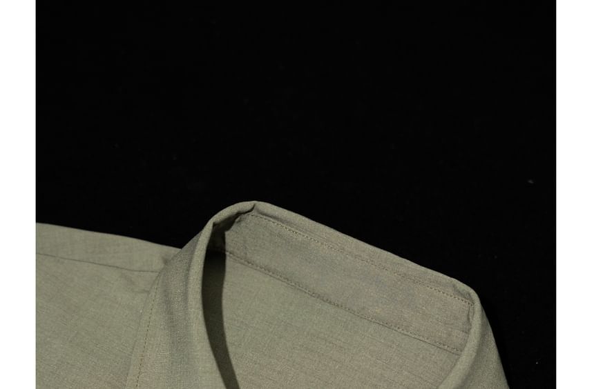Plain Shirt with Long Sleeves and Loose Fit Suit Pants