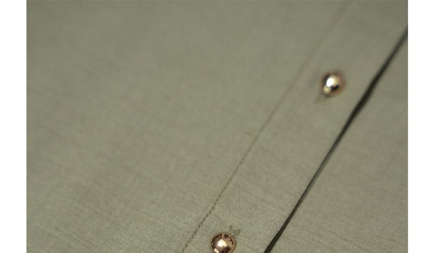 Plain Shirt with Long Sleeves and Loose Fit Suit Pants