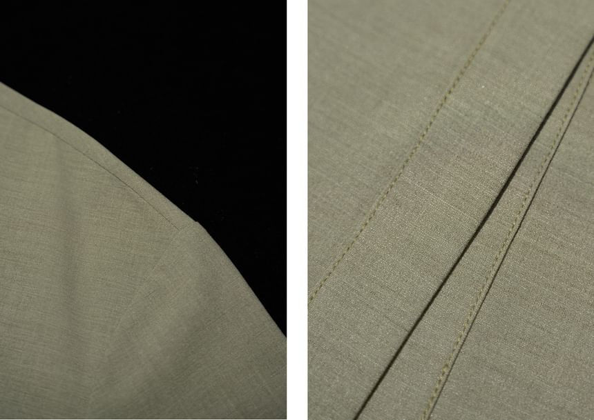 Plain Shirt with Long Sleeves and Loose Fit Suit Pants