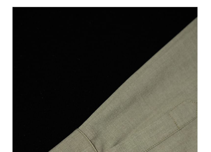 Plain Shirt with Long Sleeves and Loose Fit Suit Pants