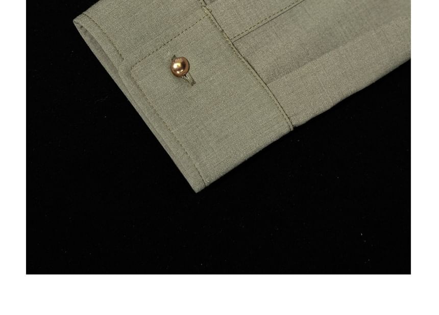 Plain Shirt with Long Sleeves and Loose Fit Suit Pants