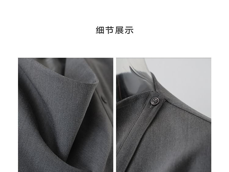 Asymmetrical Button Blouse with Cowl Neck and Long Sleeves