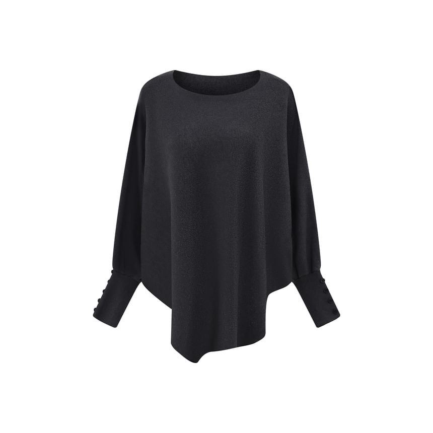 Solid Sweater with Boat Neckline & Batwing Sleeves + High-Waisted Maxi Pencil Skirt