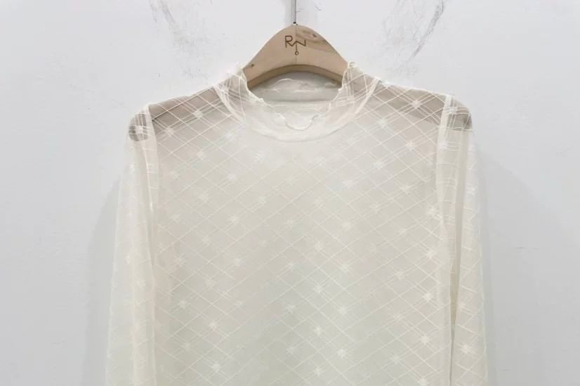 Crewneck Long Sleeve Lace Top