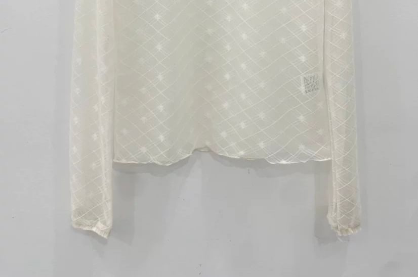 Crewneck Long Sleeve Lace Top