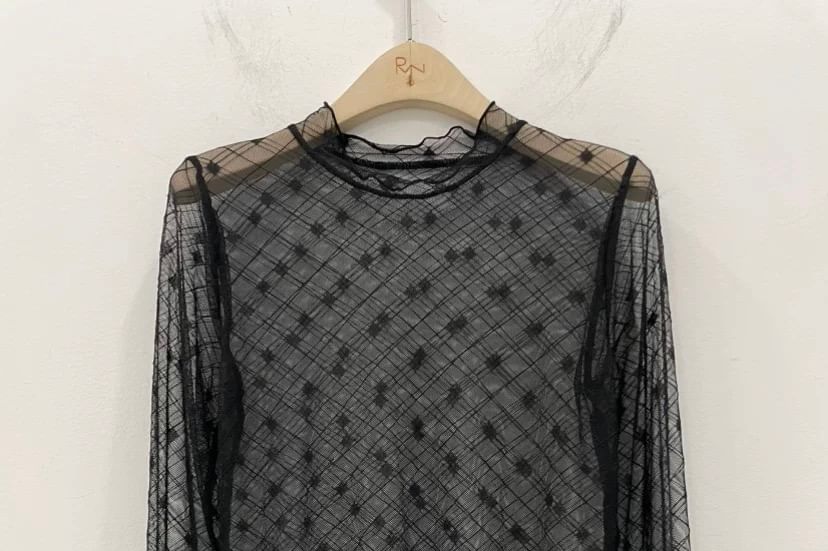 Crewneck Long Sleeve Lace Top