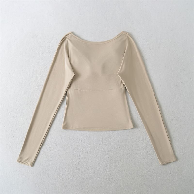 Set: Slim Fit Ruched Top + Lace Panel Padded Crop Camisole
