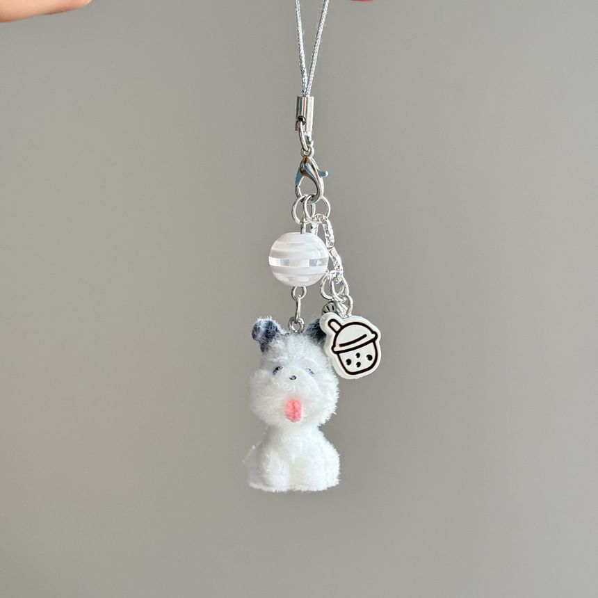 Animal Flocking Phone Charm / Bag Charm Keyring (Various Designs)