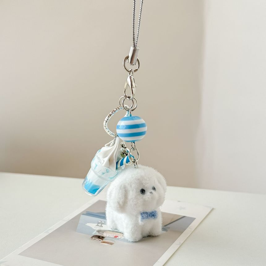 Animal Flocking Phone Charm / Bag Charm Keyring (Various Designs)