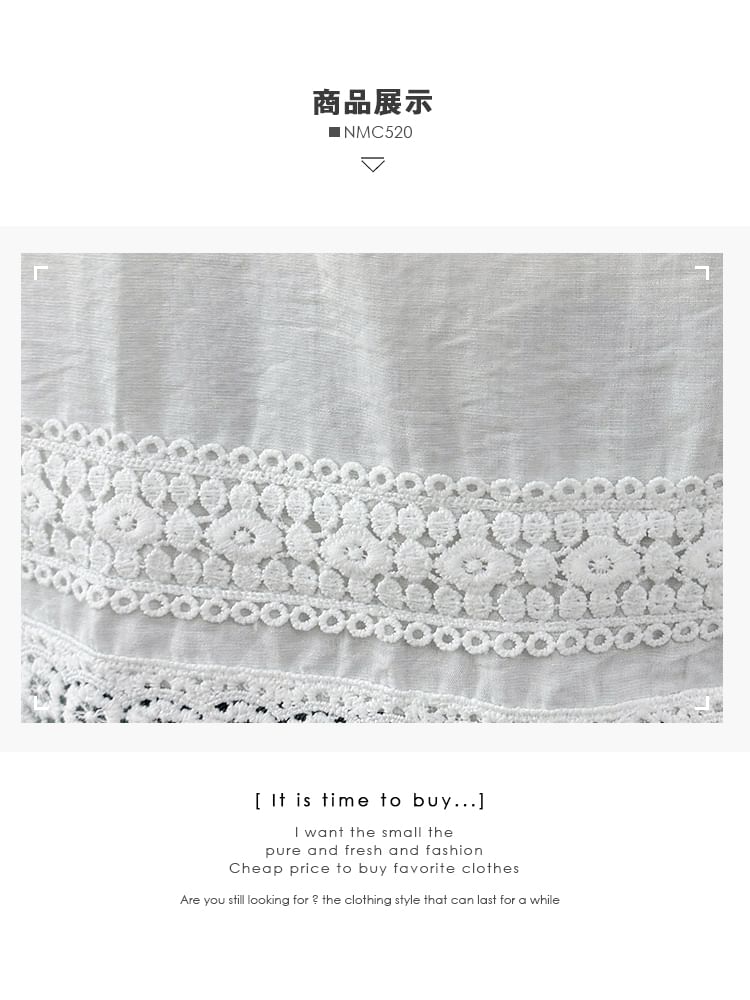 Sleeveless Round Neck Lace Trim Tee