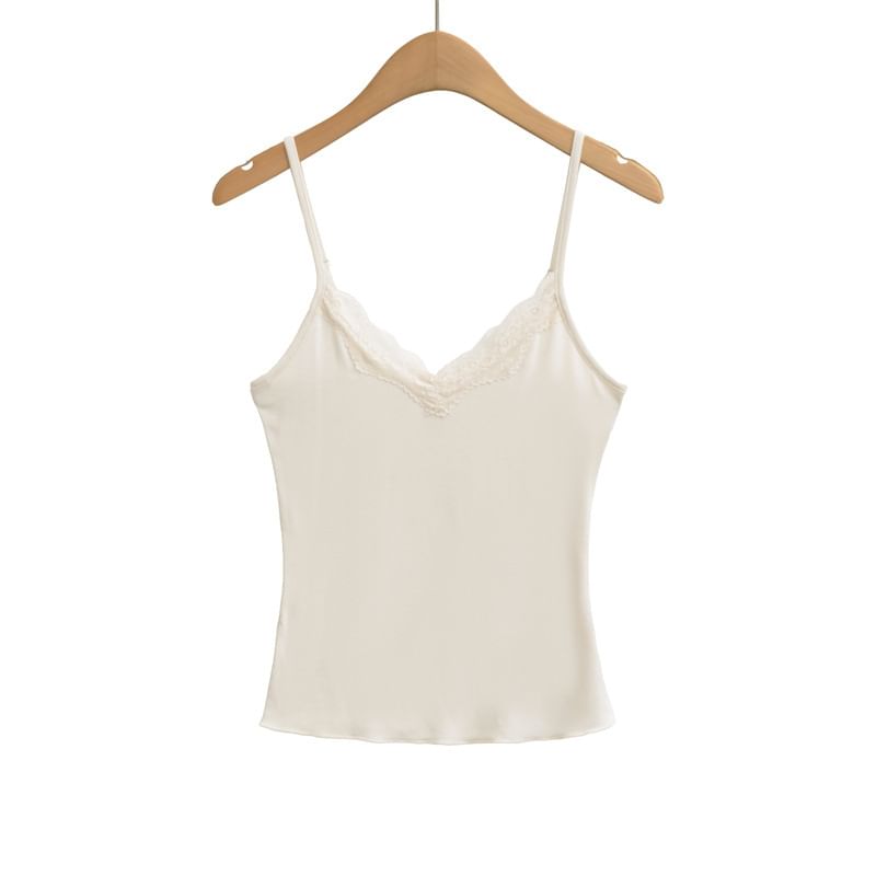 Set: V-Neck Ruched Wrap Top with Lace Cami Top