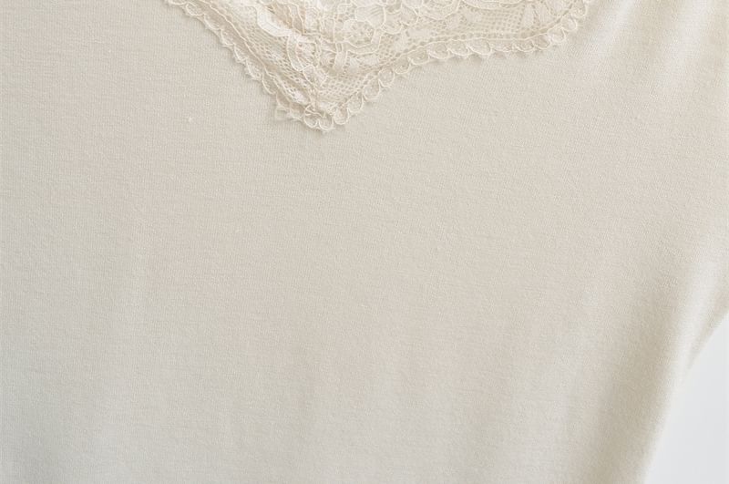 Set: V-Neck Ruched Wrap Top with Lace Cami Top