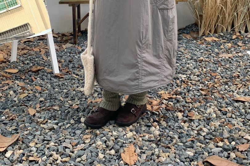 Drawstring Waist Padded Cargo Midi A-Line Skirt