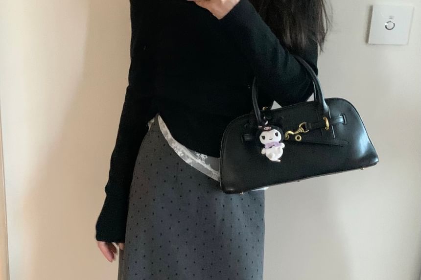 High Waist Dotted Maxi Pencil Skirt