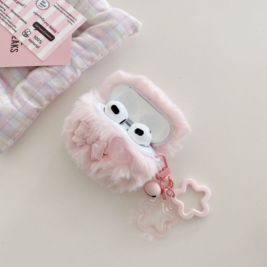 Bow Chenille Apple AirPods / Pro Earphone Case Skin with Charm