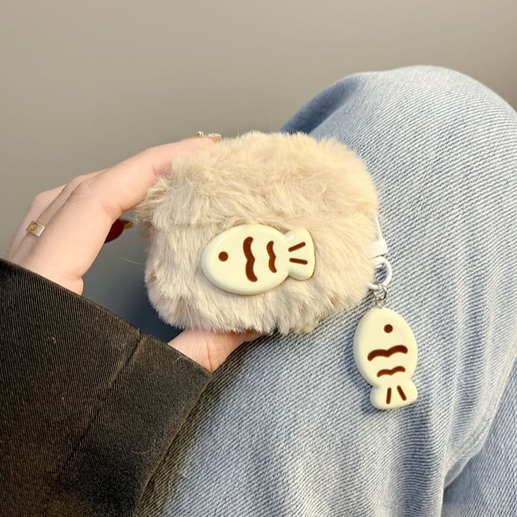 Cat / Fish Chenille Apple AirPods / Pro Earphone Case Skin with Charm