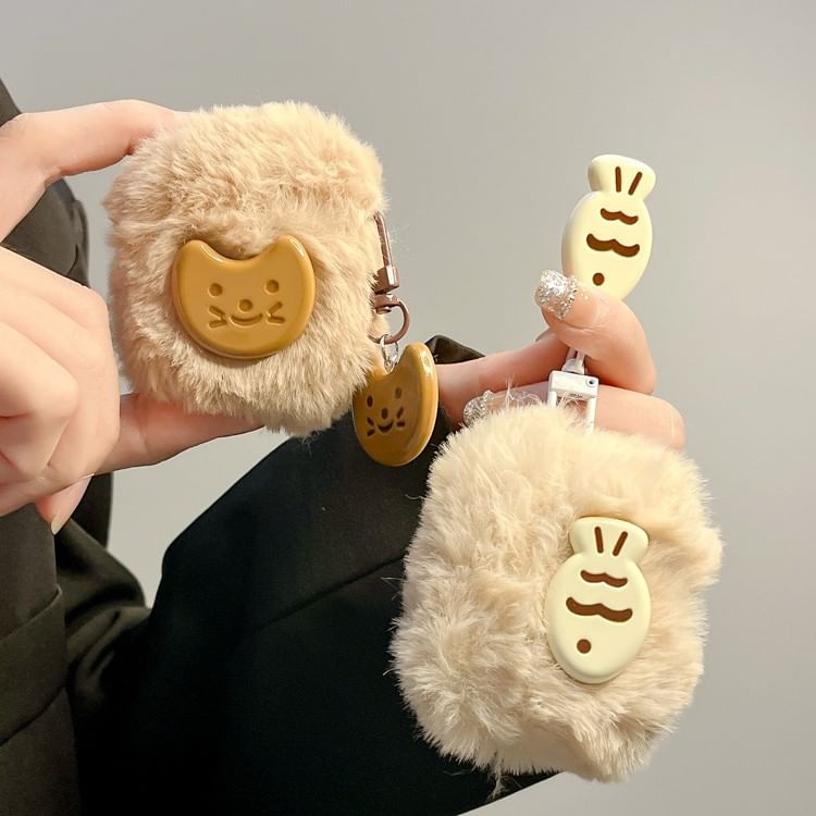Cat / Fish Chenille Apple AirPods / Pro Earphone Case Skin with Charm