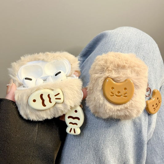 Cat / Fish Chenille Apple AirPods / Pro Earphone Case Skin with Charm